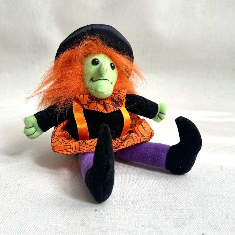 Vintage 1996 Plush Creations, Inc. spiderweb witch plushie doll